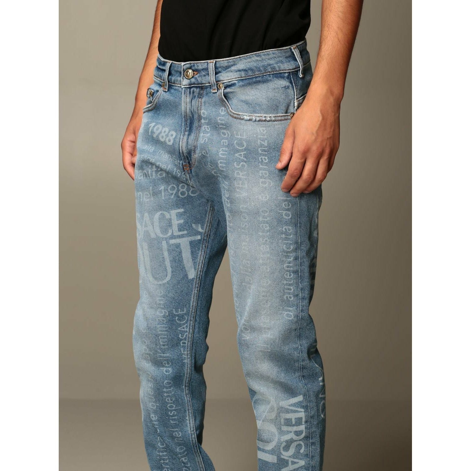 JEANS WITH ALL OVER LOGO - Yooto