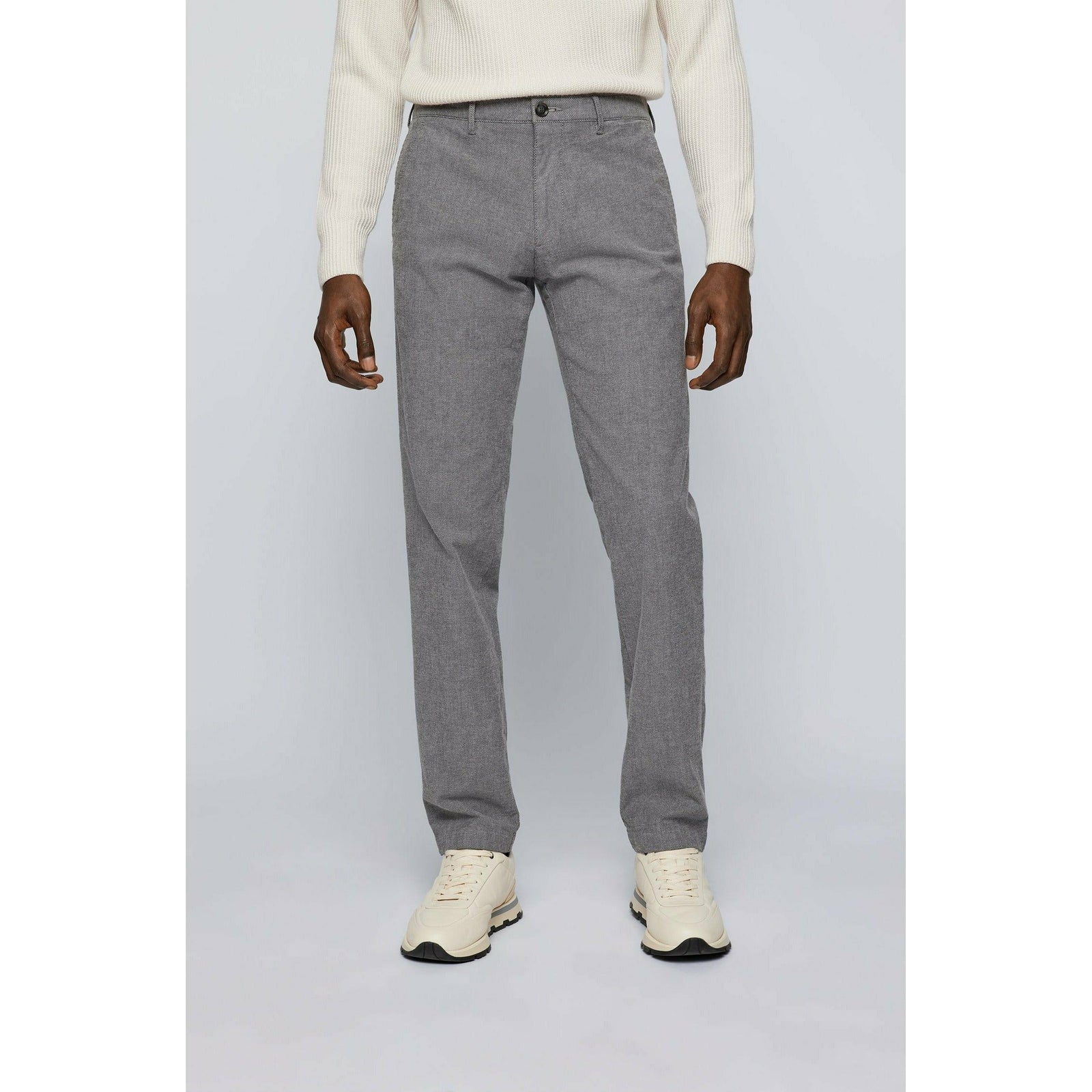 REGULAR-FIT CHINOS IN TWO-TONE STRETCH COTTON - Yooto