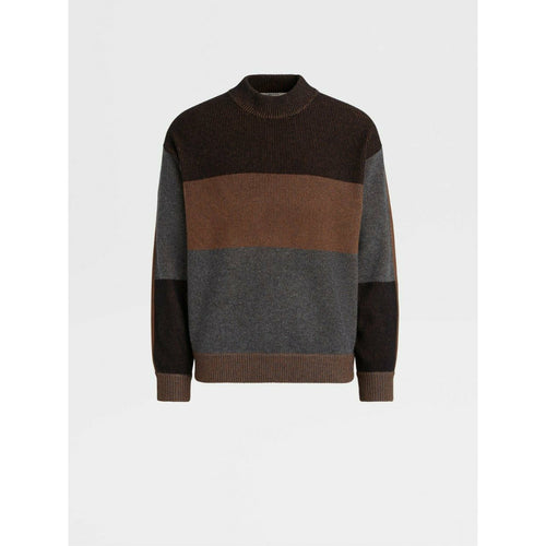 Load image into Gallery viewer, STRIPED WOOL AND CASHMERE KNIT CREWNECK - Yooto
