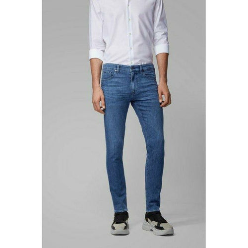Load image into Gallery viewer, EXTRA-SLIM-FIT JEANS IN MID-BLUE STRETCH DENIM - Yooto

