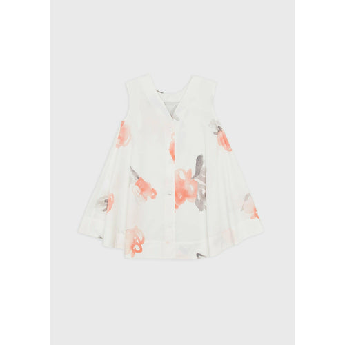 Load image into Gallery viewer, FLARED POPLIN DRESS WITH A WATERCOLOUR PRINT - Yooto
