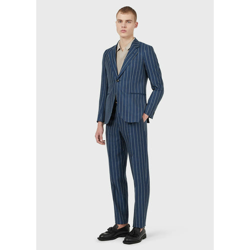 Load image into Gallery viewer, SLIM-FIT SINGLE-BREASTED SUIT IN PINSTRIPE LINEN BLEND - Yooto
