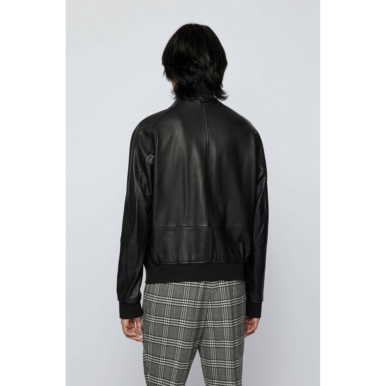 REGULAR-FIT BOMBER JACKET IN LAMB LEATHER - Yooto