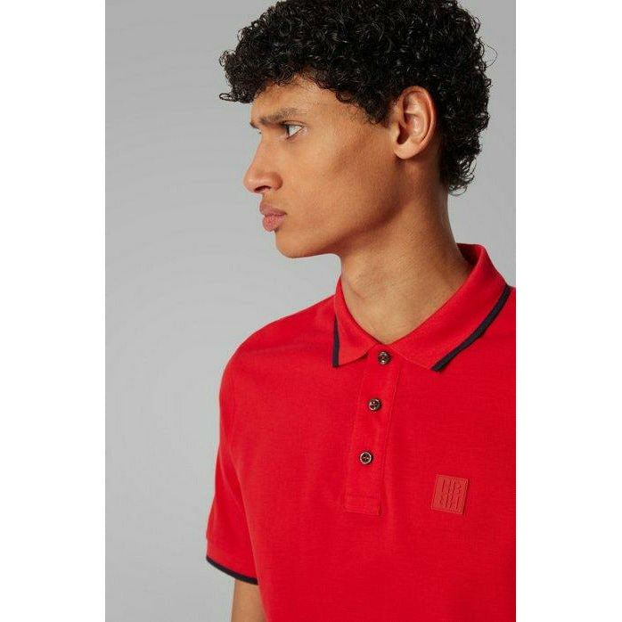 REGULAR-FIT POLO SHIRT WITH SILICONE LOGO - Yooto