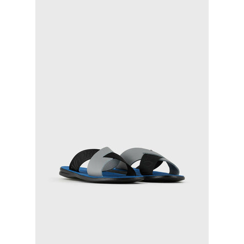 Load image into Gallery viewer, CROSSED LEATHER SANDALS WITH JACQUARD RIBBON - Yooto
