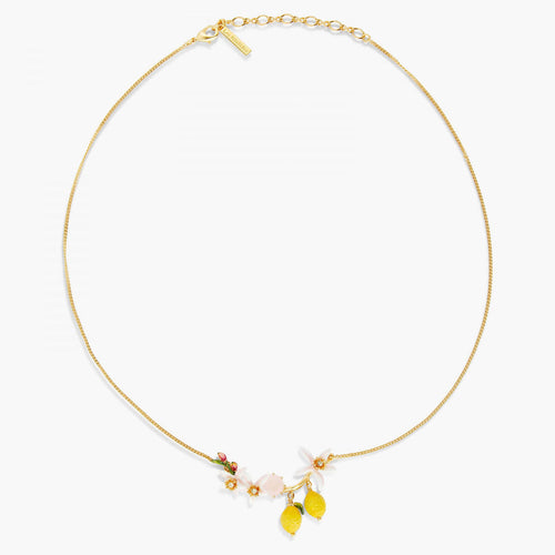 Load image into Gallery viewer, LEMONS, FLOWER BUDS AND LEMON BLOSSOM STATEMENT NECKLACE - Yooto
