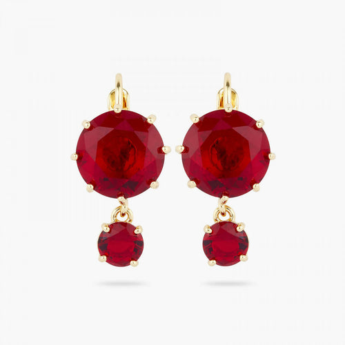 Load image into Gallery viewer, GARNET RED DIAMANTINE 2 STONE POST EARRINGS - Yooto
