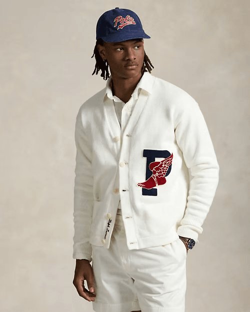 RALPH LAUREN P-Wing Cotton Cardigan